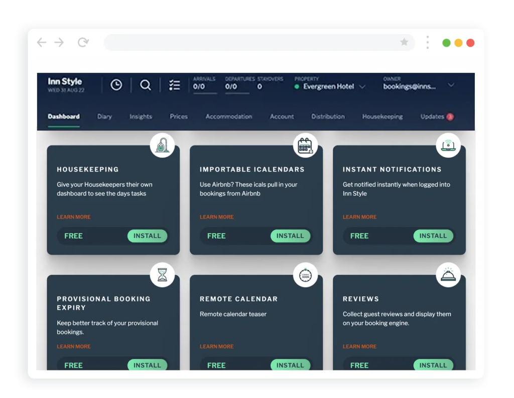 Online booking system for guest houses